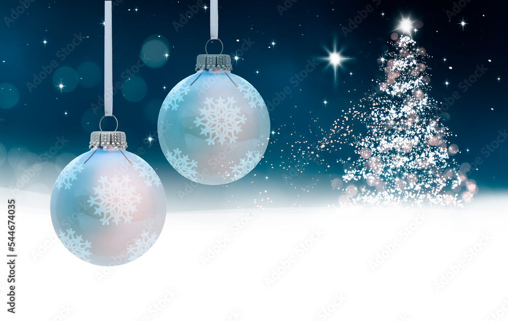 Blaue gläserne Weihnachtskugel vor blauem Hintergrund Blaue gläserne Weihnachtskugel vor blauem Hintergrund