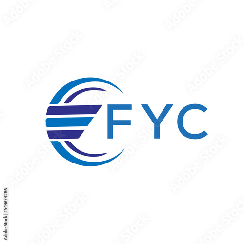 FYC letter logo. FYC blue image on white background. FYC vector logo design for entrepreneur and business. FYC best icon. photo