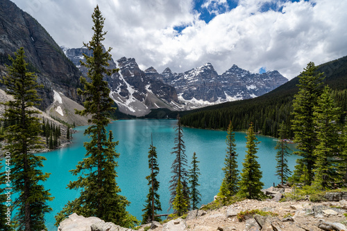 Moraine Lake as seen from the Rockpile Trail in Banff National Park Canada