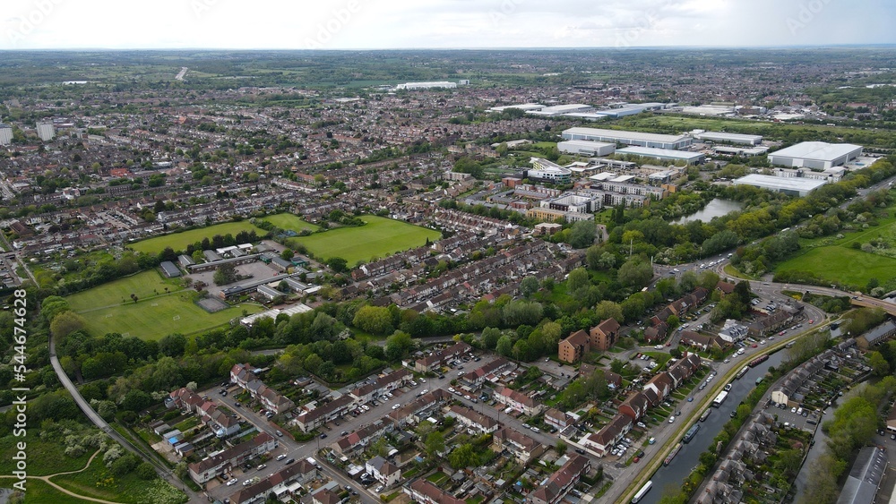 Enfield Lock North London UK Aerial drone. Enfield Lock North London UK Aerial drone.