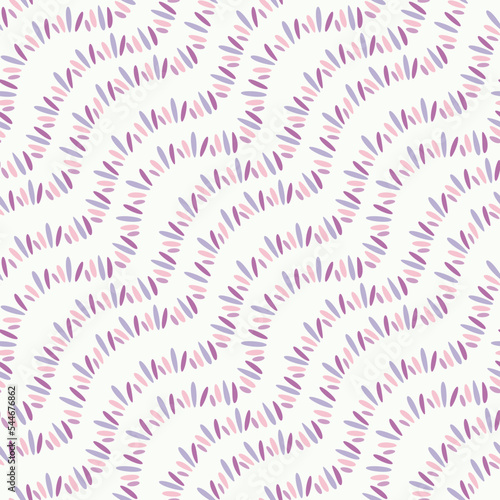 Vector seamless abstract pattern in pastel colors on white background for home textile.