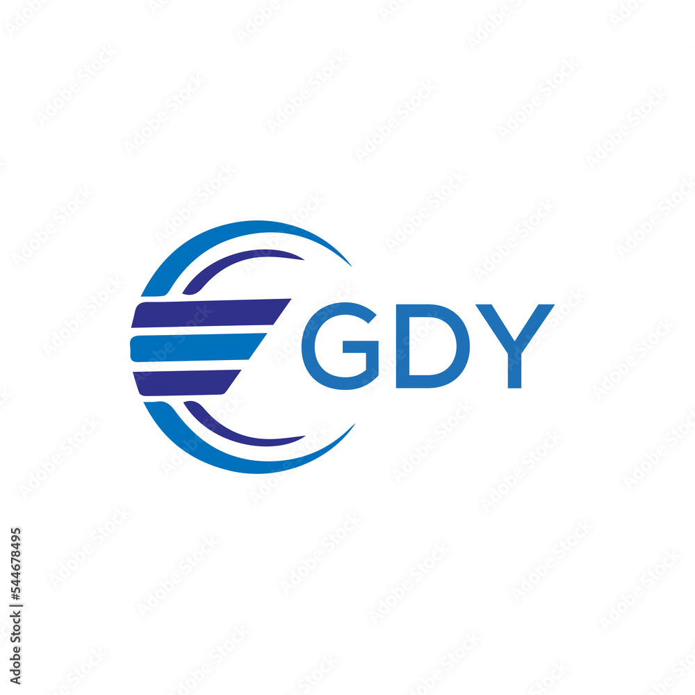 GDY letter logo. GDY blue image on white background. GDY vector logo design for entrepreneur and business. GDY best icon. - obrazy, fototapety, plakaty 