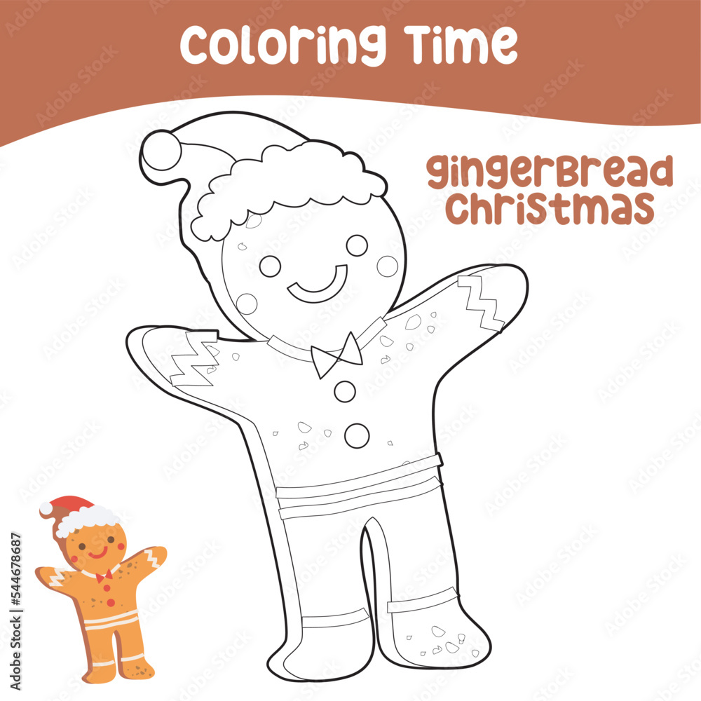 Coloring page Christmas edition. Cute and funny cartoon characters ...