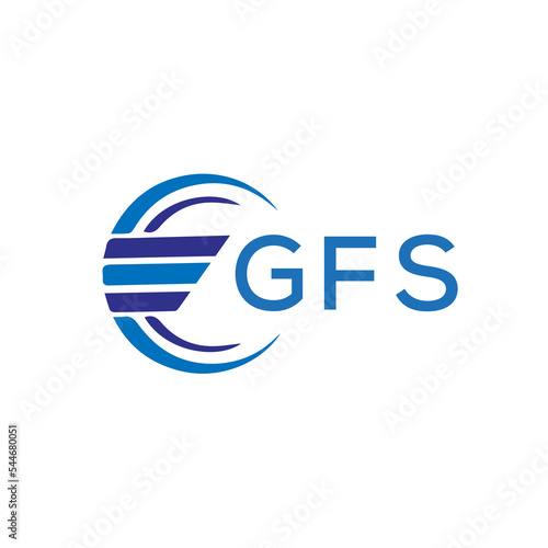 GFS letter logo. GFS blue image on white background. GFS vector logo design for entrepreneur and business. GFS best icon. photo