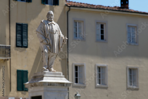 Giuseppe Garibaldi statue in Piazza del Giglio . Lucca, Italy photo