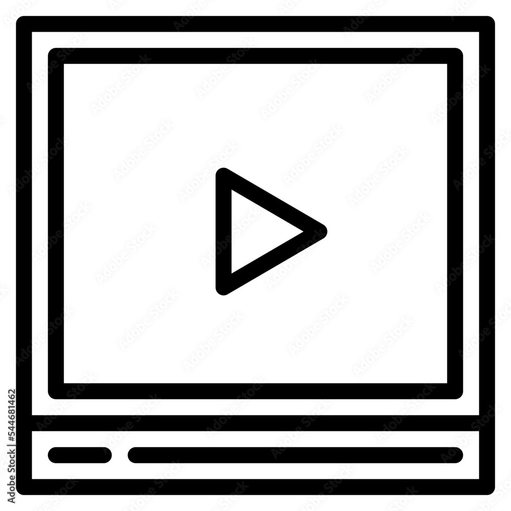 videoplayer line icon style videoplayer line icon style