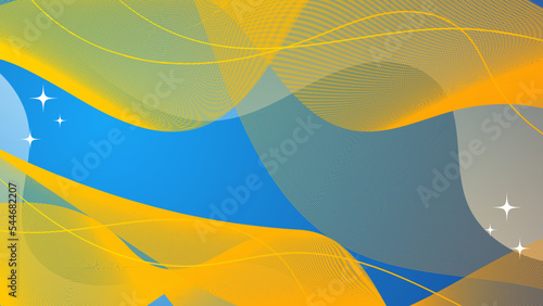 Modern abstract blue and orange gradient background with minimal wave curve line shapes and liquid fluid. Vector abstract graphic design banner pattern presentation background wallpaper web template.