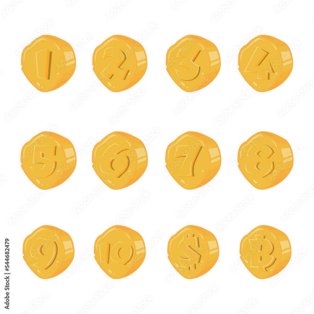 Game coins set.Realistic coins vector illustration. Game coins set.Realistic coins vector illustration.