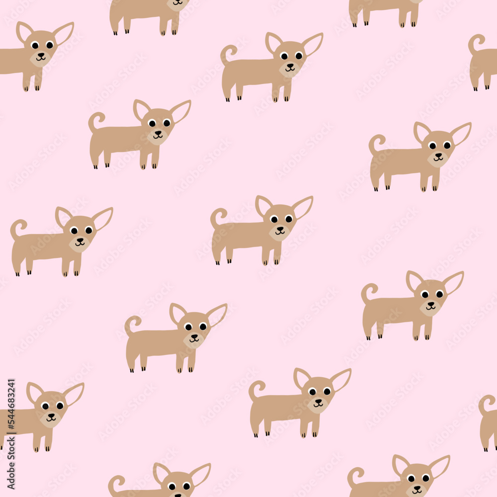 little chihuahua dog pattern vector illustration