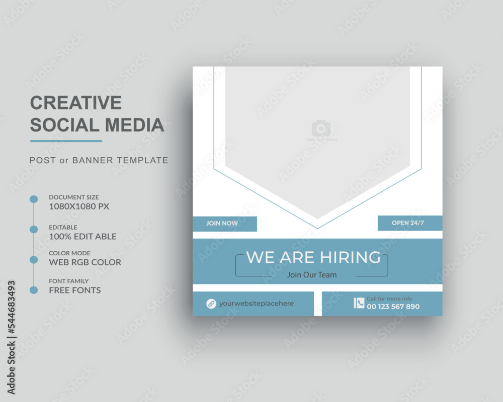 Digital marketing agency social media post and Square web banner template Digital marketing agency social media post and Square web banner template