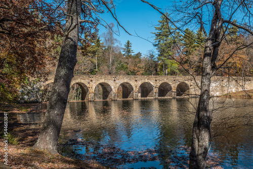 Stone bridge at the Cumberland mountain state park in Tennessee photo