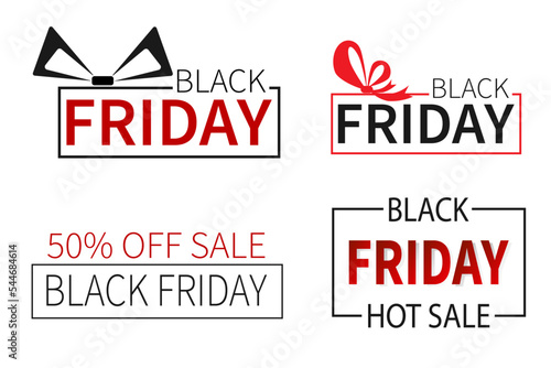 Set of Black Friday icons isolated on white background