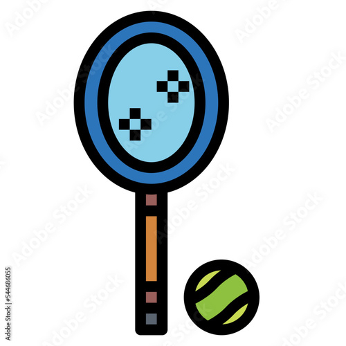 tennis filled outline icon style