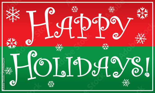 Red and Green Happy Holidays Banner