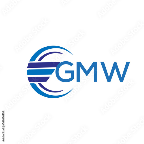 GMW letter logo. GMW blue image on white background. GMW vector logo design for entrepreneur and business. GMW best icon. photo