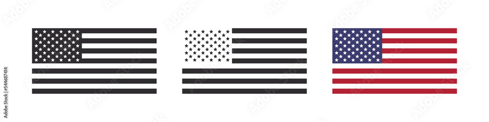Flags of the United States of America. Flag icons. Vector illustration Flags of the United States of America. Flag icons. Vector illustration