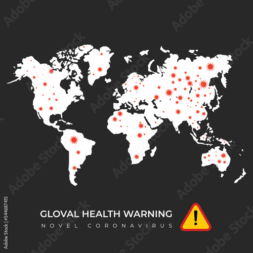 Pandemic novel coronavirus human global health warning. 2019 nCov outbreaks template. Stay safe and aware vector illustration.
