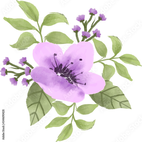elegant purple watercolor flower arrangement