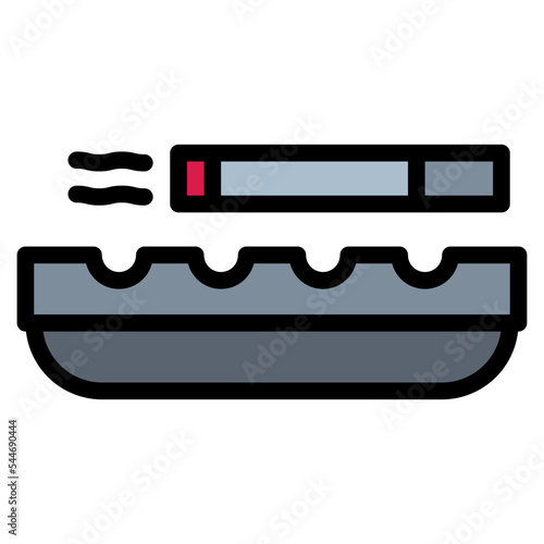 ashtray filled outline icon style