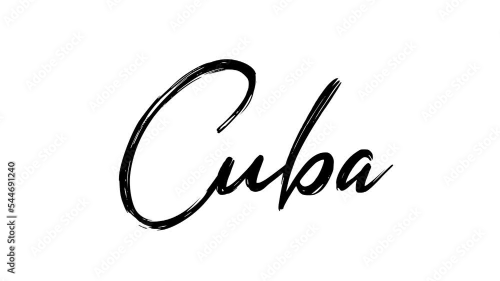 Cuba text sketch writing video animation 4K Cuba text sketch writing video animation 4K
