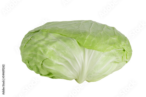 Flat or Taiwanese cabbage cabbage isolated on white background. Close up of cabbagehead. photo