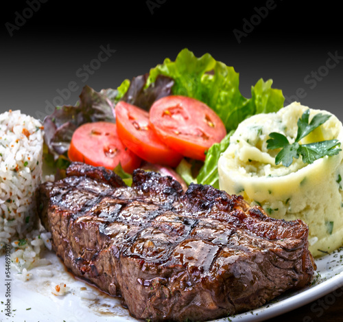 Fresh grilled meat. Grilled beef steak