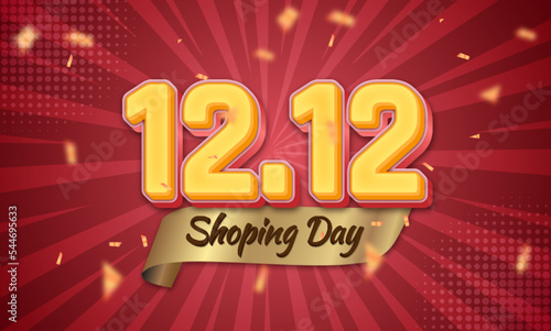 1212 shopping day sale editable text effect 3d style