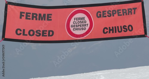 Skiing slope closed in the French Alps photo