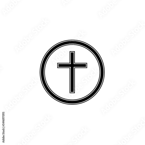 Christian crosses. Cross icons, orthodox catholic religious symbols.