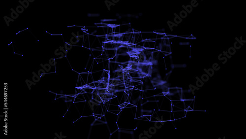 Network connection sructure. Abstract futuristic background with points and lines. Big data visualisation. 3D rendering. photo