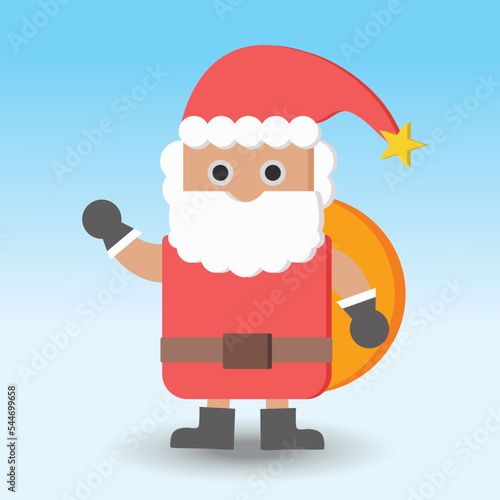 Vector christmas day of Santa claus cartoon for decorate christmas day festival. Illustration vector of santa claus in christmas day background sale concept.use for X mas day santa claus sale.