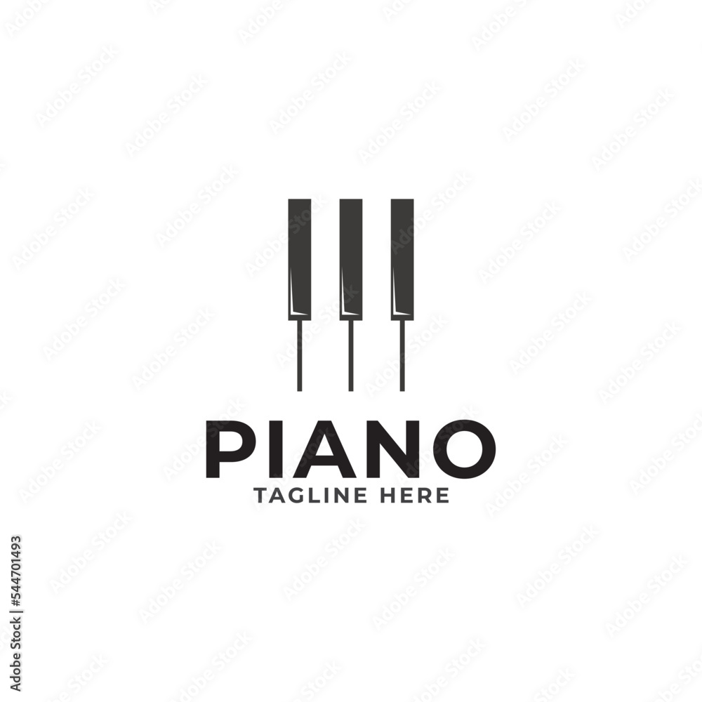 Piano music logo template design Piano music logo template design