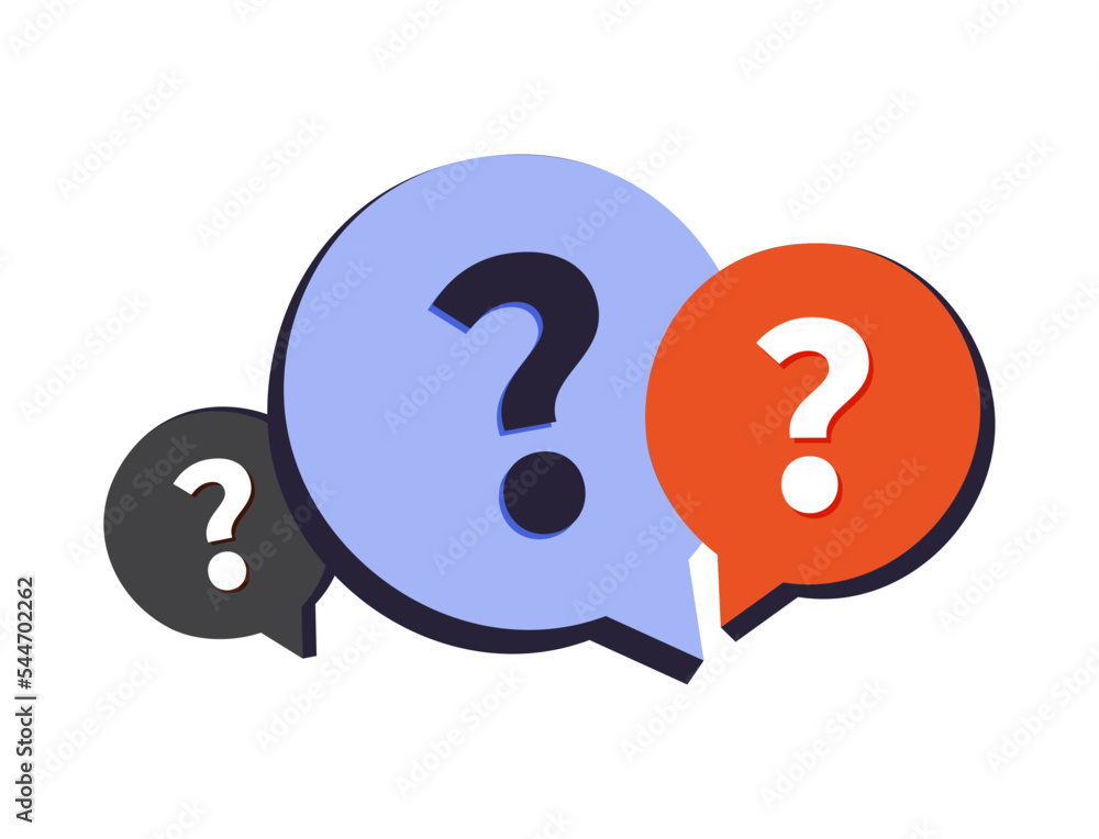 Message box with question mark icon. Question bubbles, Ask help sign. Faq questionnaire symbol. Quality design element. Message box with question mark icon. Question bubbles, Ask help sign. Faq questionnaire symbol. Quality design element.