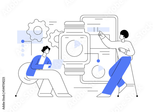 Wearable mobile app development abstract concept vector illustration.