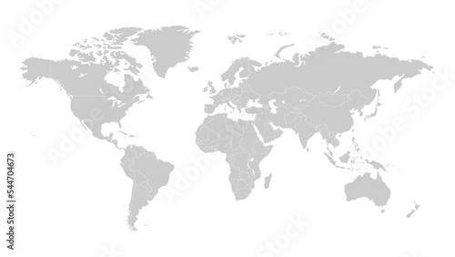 World map with country border animation. Animation scale of connecting all countries world map with borders in the background with an alpha channel.