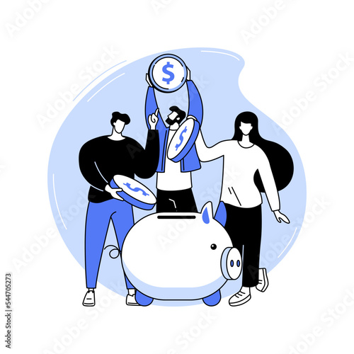 Crowdfunding isolated cartoon vector illustrations.