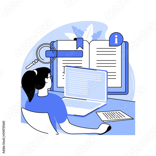 Remote proofreading isolated cartoon vector illustrations.