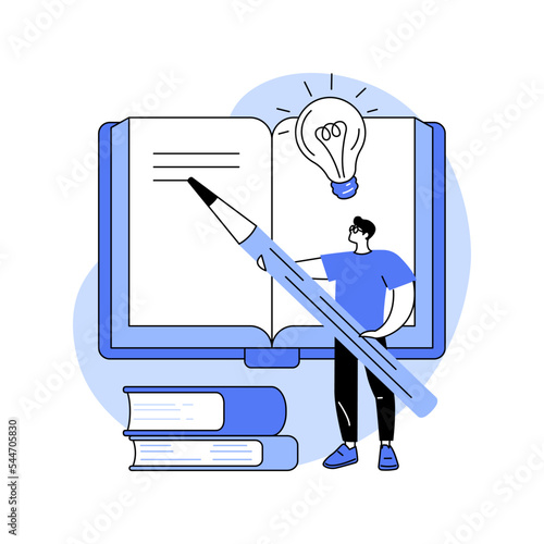 Book writing isolated cartoon vector illustrations.