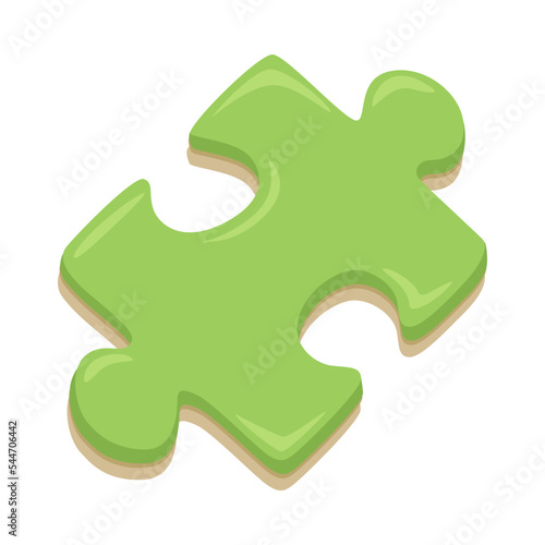 Puzzle Piece Sign Emoji Icon Illustration. Game Vector Symbol Emoticon Design Clip Art Sign Comic Style.