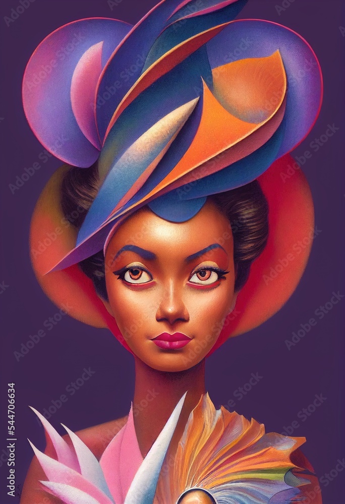 Fictional Pinups Character Illustration Generated With Artificial