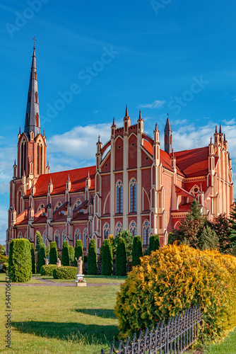 Fantastic church of the Holy Trinity in Gervyaty, Grodno region, Belarus photo