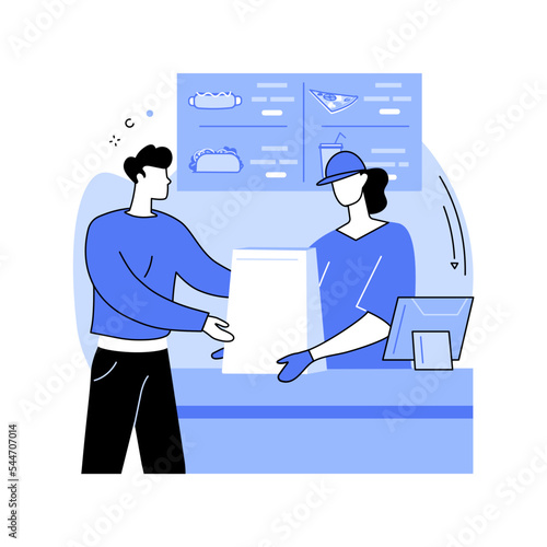 Take away food isolated cartoon vector illustrations.