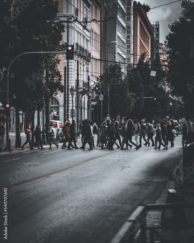 people walking in the city