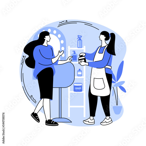 Hair product recommendations isolated cartoon vector illustrations.