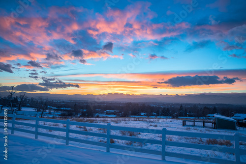 Arvada Sunset Colorado Winter