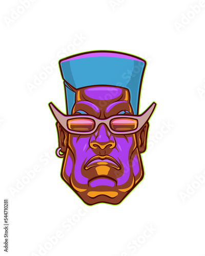black man chillin with sunglasses and hairstyle in comics style