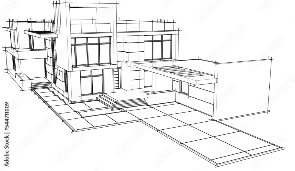 Fototapeta premium 3d render of a building