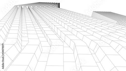 City architecture vector 3d illustration