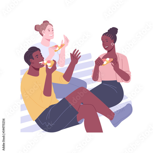 Italian pizza isolated cartoon vector illustrations.