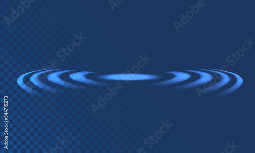 Sensor waves signal or scanner laser in futuristic light style on transparent background. Sensor elements set for HUD design. Vector illustration